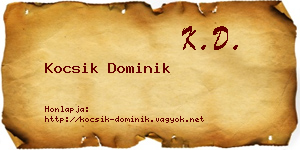 Kocsik Dominik névjegykártya